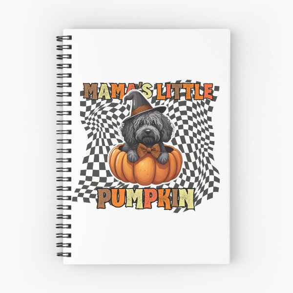 Item preview, "Mama's Little Pumpkin" - Puli in Halloween Pumpkin with Checkered Background designed and sold by GoodyPaws.