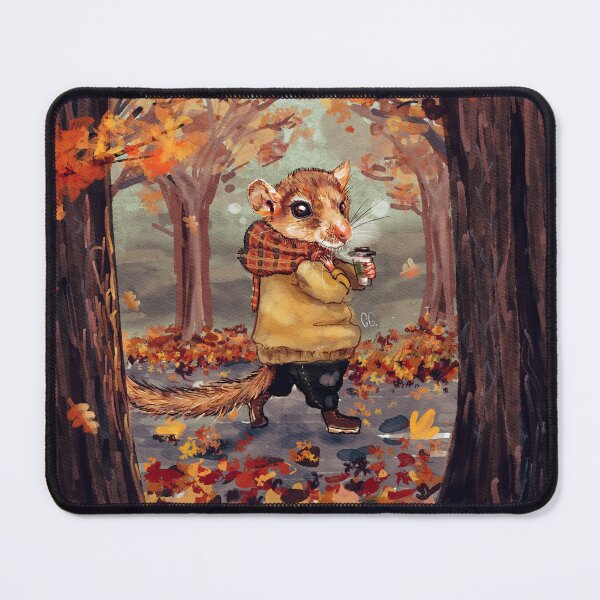 Item preview, An Autumn Walk - Cosy Dormouse Illustration designed and sold by pixiegutsGB.
