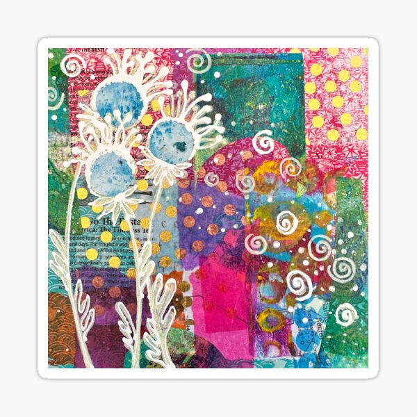 Item preview, Colorful Life II Blue Magenta Collage designed and sold by Sherifoxmosaics.