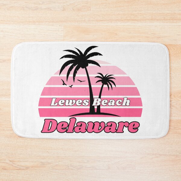 Item preview, Retro Lewes Beach North Carolina Palm Tree at Sunset designed and sold by karmdaf.