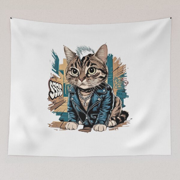 Item preview, Street Cat Rebel: Edgy Graffiti Style Apparel designed and sold by Designer-Haven.