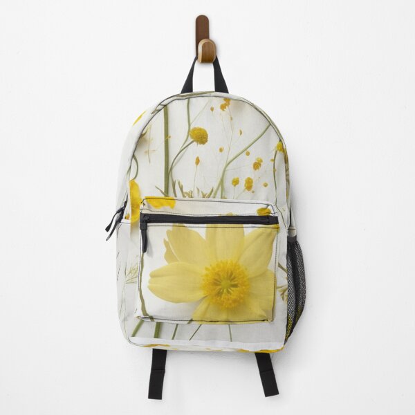 Item preview, Yellow dry cosmos flowers collage on white for late summer or autumn designed and sold by EmeraldeaArt.