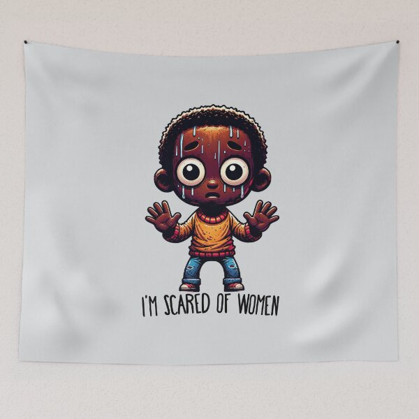 Item preview, Im Scared Of Women Dark Skinned Boy designed and sold by BassHeadMomma.