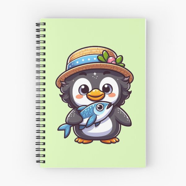 Item preview, Cute Cartoon Penguin with a Fish designed and sold by nada-art.