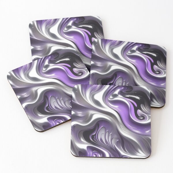 Item preview, Liquid Swirl Abstract Liquid Paint Metallic Look Dusty Lilac Silver Grey designed and sold by Beachy.
