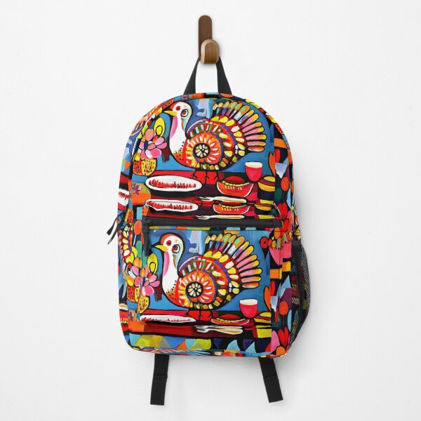 Item preview, Vibrant Abstract Colorful Turkey Against Lively Background with Festive Cheerful Table Generative AI designed and sold by OlfactoART Studio.