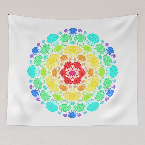 Item preview, Cursed Kaleidoscope - Transparent Rainbow Mushrooms designed and sold by FinapplePudding.