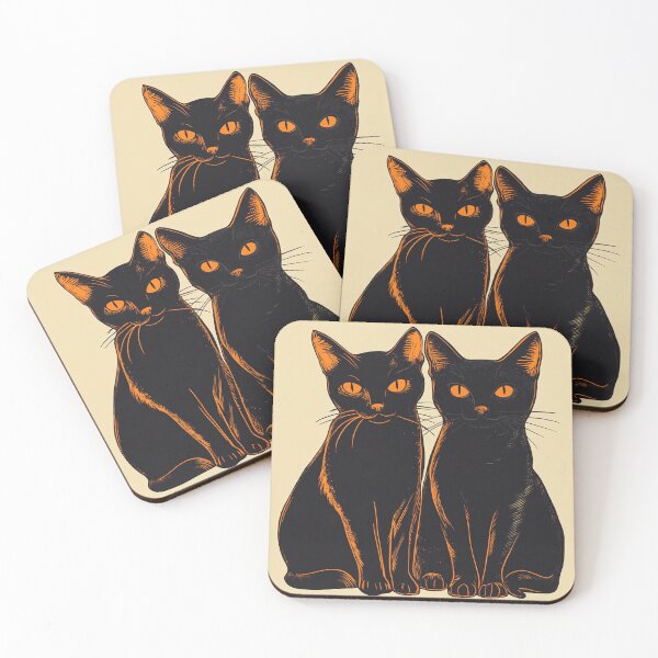 Item preview, Midnight Mischief: Playful Halloween Black Cat Duo designed and sold by MarieLuciano.