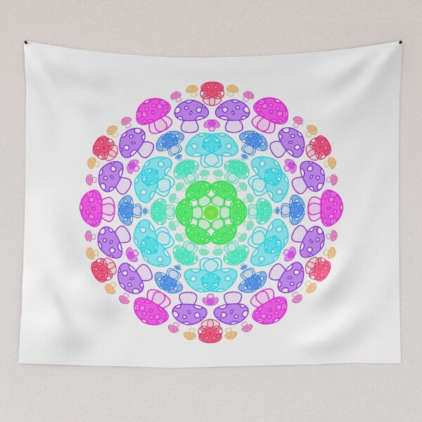 Item preview, Cursed Kaleidoscope - Transparent Rainbow Mushrooms designed and sold by FinapplePudding.