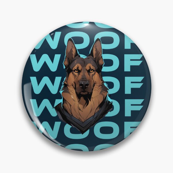 Item preview, WOOF German Shepherd dog gif designed and sold by La Loca.