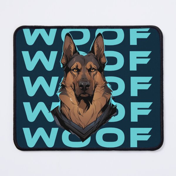 Item preview, WOOF German Shepherd dog gif designed and sold by La Loca.