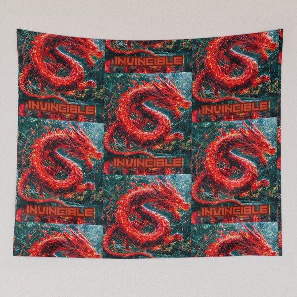 Item preview, Invincible Red Fire Dragon: Futuristic Neon Print designed and sold by MelissaMelovich.