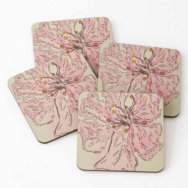 Artikelvorschau, Eine Nahaufnahme einer rosa Kreppmyrte Blume Aquarell entworfen und verkauft von FoxGlove5.