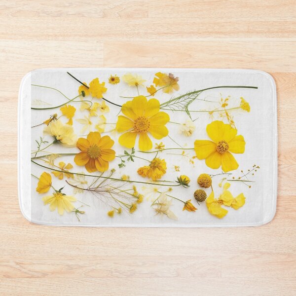 Item preview, Dried Yellow flowers collage on white for late summer or autumn designed and sold by EmeraldeaArt.