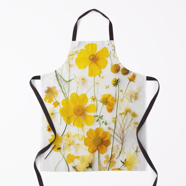 Item preview, Dried Yellow flowers collage on white for late summer or autumn designed and sold by EmeraldeaArt.