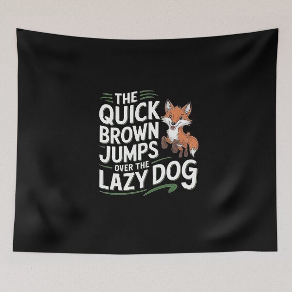 Item preview, The Quick Brown Fox Jumping Over the Lazy Dog – Playful Animal Typography designed and sold by love3617.