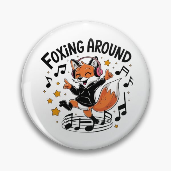 Item preview, Joyful Dancing Fox with Headphones and Music Notes designed and sold by Petpixy.