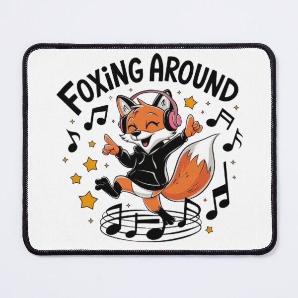 Item preview, Joyful Dancing Fox with Headphones and Music Notes designed and sold by Petpixy.