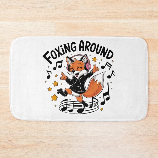 Item preview, Joyful Dancing Fox with Headphones and Music Notes designed and sold by Petpixy.