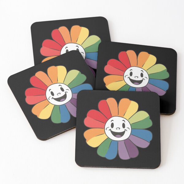 Item preview, A vibrant cartoon illustration of a flower, showcasing a stunning rainbow gradient designed and sold by 123ks.