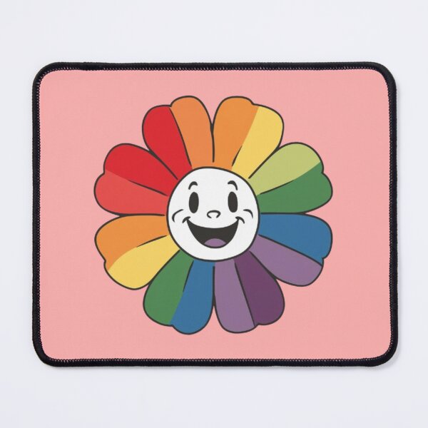 Item preview, A vibrant cartoon illustration of a flower, showcasing a stunning rainbow gradient designed and sold by 123ks.