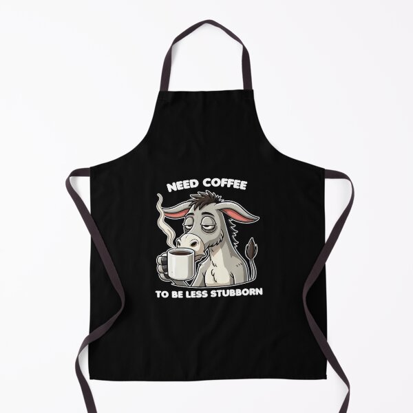 Item preview, Sleepy Donkey with Cup of Coffee - Need Coffee to Be Less Stubborn designed and sold by MaateoDesign.