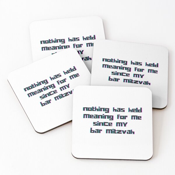 Item preview, "Nothing has held meaning for me since my bar mitzvah," y2k meme, pixelated designed and sold by ThatJewishFeminist Ali S.