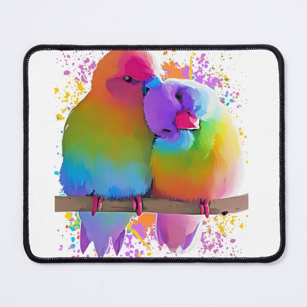 Item preview, two cute colorful vibrant color parrots designed and sold by meh4u2.