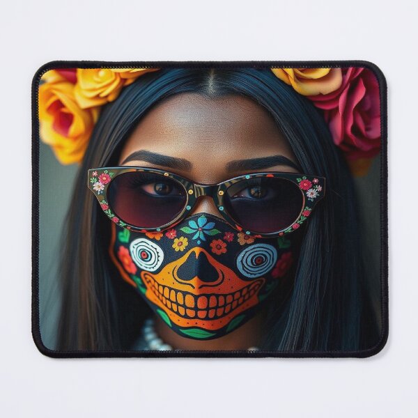Item preview,  Catrina of Cuban origin in color with a mask and glasses designed and sold by CultureCatrinas.