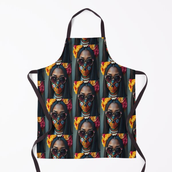 Item preview,  Catrina of Cuban origin in color with a mask and glasses designed and sold by CultureCatrinas.