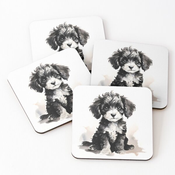 Item preview, Vintage Dog Art: Black Poodle Puppy Portrait | Animal Art | Watercolor Painting | Animal Portrait designed and sold by UnhingedBird.
