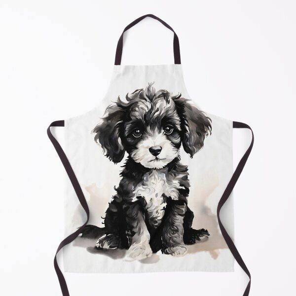 Item preview, Vintage Dog Art: Black Poodle Puppy Portrait | Animal Art | Watercolor Painting | Animal Portrait designed and sold by UnhingedBird.