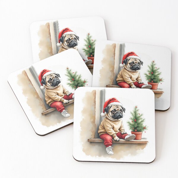 Item preview, christmas pug designed and sold by jkrphoto.