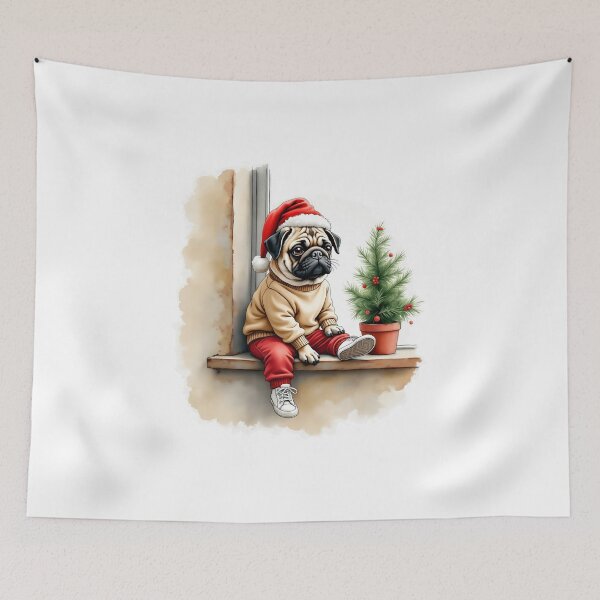 Item preview, christmas pug designed and sold by jkrphoto.