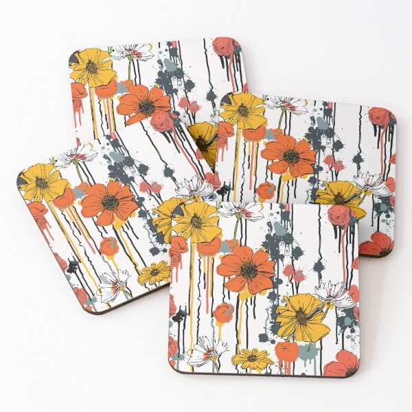 Item preview, Yellow Orange Black flowers Texture designed and sold by wonderpix.