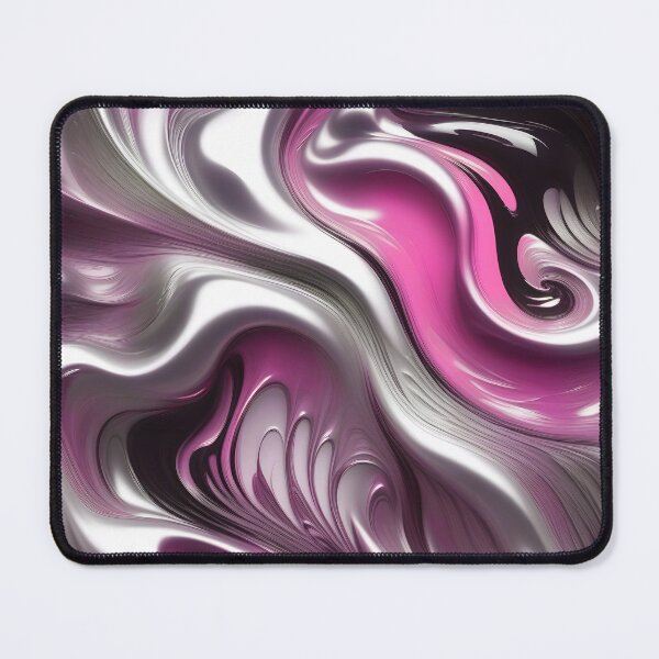 Item preview, Liquid Swirl Abstract Liquid Paint Metallic Look Light Pink Silver Grey designed and sold by Beachy.