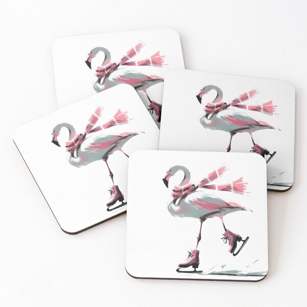 Item preview, Quirky Flamingo on Ice Skates - Fun and Playful Design designed and sold by Slick-Waffles.