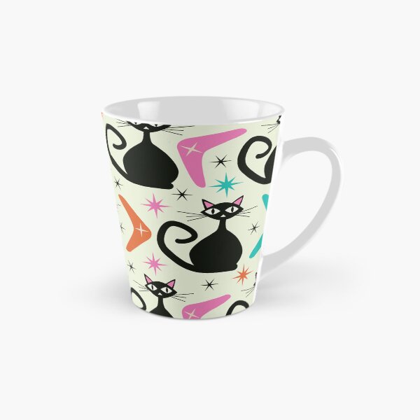 Item preview, Mid Century Black Atomic Cats  with Boomerangs Pattern  designed and sold by Yasminepatterns .