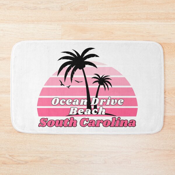 Item preview, Retro Ocean Drive Beach South Carolina Palm Tree at Sunset designed and sold by karmdaf.