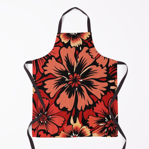 Item preview, FLORAL AND TROPICAL PATTERN 021 - Gift items and personal use / Hibiscus, Wild, Leaves, Black, Red, White, Tie-Dye, Flowers, Pattern, Nature, Art designed and sold by LumDesignArt.