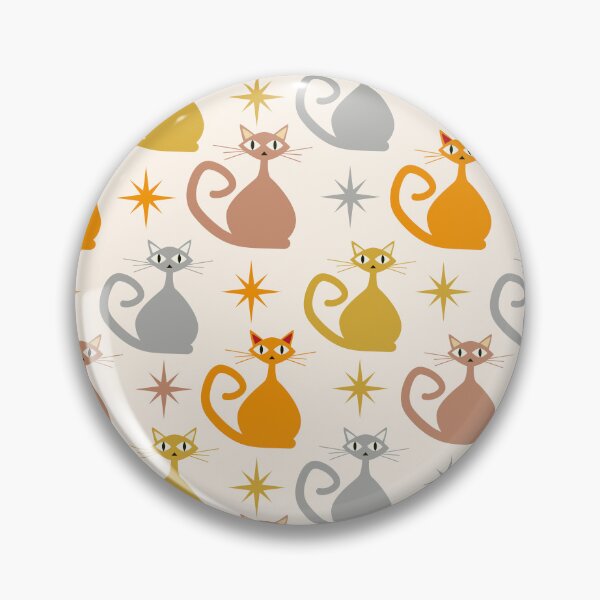 Item preview,  Mid Century Colorful Atomic Cats With Starbursts Pattern  designed and sold by Yasminepatterns .