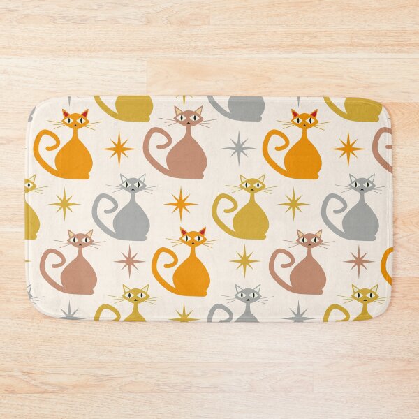 Item preview,  Mid Century Colorful Atomic Cats With Starbursts Pattern  designed and sold by Yasminepatterns .