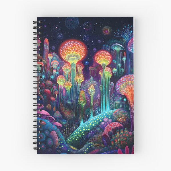 Item preview, Psychedelic glowing mushrooms designed and sold by HarmonicDaze.