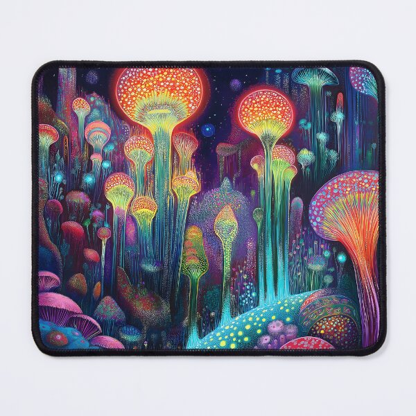 Artikelvorschau, Psychedelic glowing mushrooms entworfen und verkauft von HarmonicDaze.