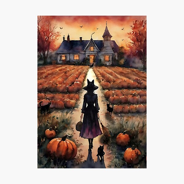 Item preview, Cat Witch on Halloween by Lyra O'Brien designed and sold by Lyra The Lavender Witch.