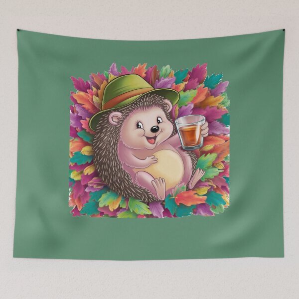 Item preview, Autumn,  cute, cheerful, little hedgehog designed and sold by DZIERANA.