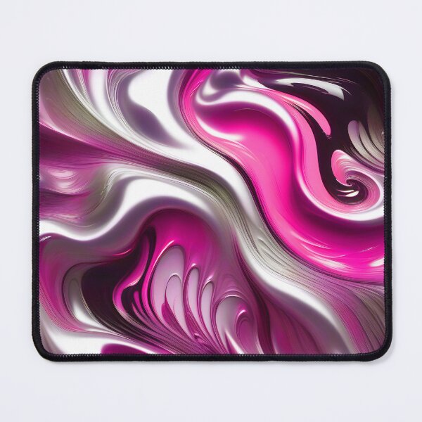 Item preview, Liquid Swirl Abstract Liquid Paint Metallic Look Pink Silver Grey designed and sold by Beachy.