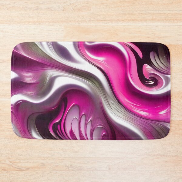 Item preview, Liquid Swirl Abstract Liquid Paint Metallic Look Pink Silver Grey designed and sold by Beachy.