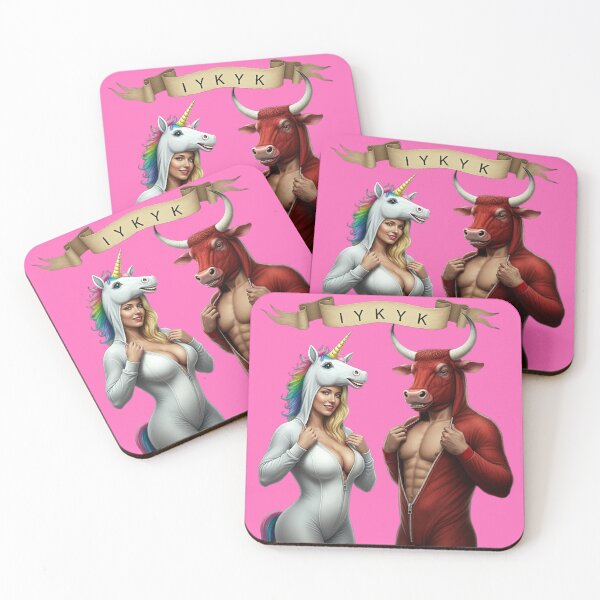 Item preview, IYKYK - Unicorn and Bull - Unique Lifestyle Design - Pink designed and sold by JLEmporium.
