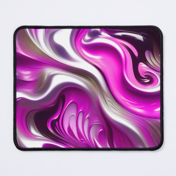 Item preview, Liquid Swirl Abstract Liquid Paint Metallic Look Hot Pink Silver Grey designed and sold by Beachy.